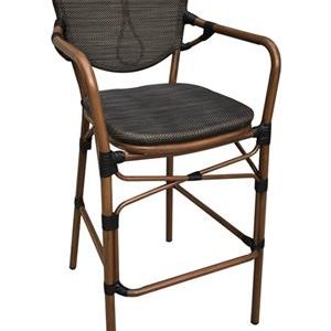 Aluminum Arm Barstool with Black Poly Woven Seat&Back,Outdoor use