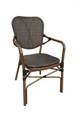 Aluminum Arm Chair with Black Poly Woven Seat&Back,Outdoor use - Image 2