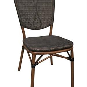 Aluminum Armless Chair with Black Poly Woven Seat&Back,Outdoor use