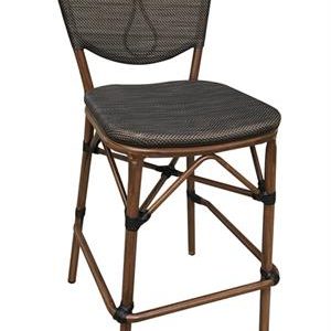 Aluminum Armless Barstool with Black Poly Woven Seat&Back,Outdoor use