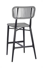 Outdoor Aluminum Barstool with Grey Terylene Fabric Seat & Back - Image 3