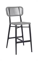 Outdoor Aluminum Barstool with Grey Terylene Fabric Seat & Back - Image 2