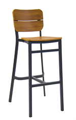 Aluminum Chair & Imitation Teak Seat and Back - Image 3