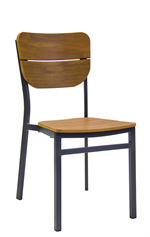 Aluminum Barstool & Imitation Teak Seat and Back - Image 2