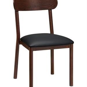 Aluminum Chair with Black Vinyl Seat In Imitation Wood Finish, Indoor Use Only