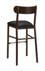Aluminum Barstool with Black Vinyl Seat In Imitation Wood Finish, Indoor Use Only - Image 3