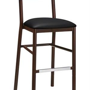 Aluminum Barstool with Black Vinyl Seat In Imitation Wood Finish, Indoor Use Only