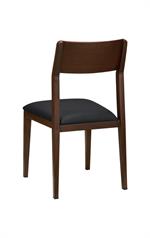 Indoor Use Only Aluminum Chair with Black Vinyl Seat In Imitation Wood Finish - Image 3