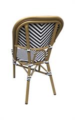 Armless bamboo-style Aluminum Chair with Striped Woven Seat & Back - Image 3