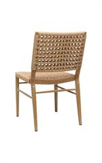Modern Beige Aluminum Chair with Terylene Weave Seat & Back, Outdoor Use - Image 3
