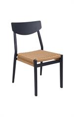 Stylish Outdoor Black Aluminum Barstool with Natural Terylene Woven Seat - Image 2