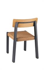 Indoor/Outdoor Natural Aluminum Chair with Terylene Fabric Seat and Plastic Wood Back - Image 3
