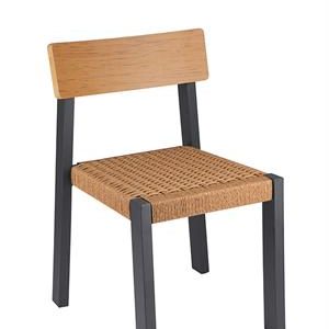 Indoor/Outdoor Natural Aluminum Chair with Terylene Fabric Seat and Plastic Wood Back