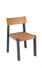 Indoor/Outdoor Natural Aluminum Chair with Terylene Fabric Seat and Plastic Wood Back - Image 2