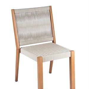 Natural Aluminum Chair with with Off- White Terylene Fabric Seat and Back for Indoor/Outdoor Use