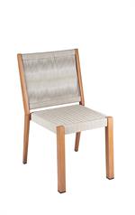 Indoor/Outdoor Natural Aluminum Chair with Terylene Fabric Seat and Plastic Wood Back - Image 4