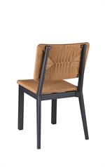 Black Aluminum Chair with Natural Tan Terylene Fabric Seat & Back, Indoor/Outdoor Use - Image 3