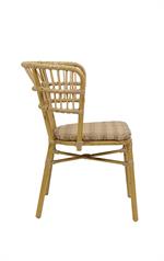 Indoor/Outdoor Natural Rattan-Style Aluminum Chair with Poly Woven Seat - Image 4