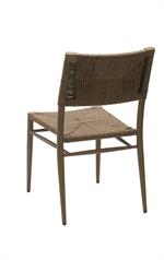 Outdoor Aluminum Chair with Brown Woven Rope Seat and Back - Image 4