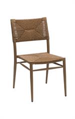 Outdoor Aluminum Chair with Brown Woven Rope Seat and Back - Image 2