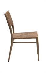 Outdoor Aluminum Chair with Brown Woven Rope Seat and Back - Image 3