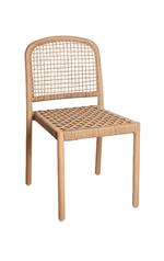 Indoor/Outdoor Black Aluminum Chair with Brown Terylene Weave Seat and Back - Image 5