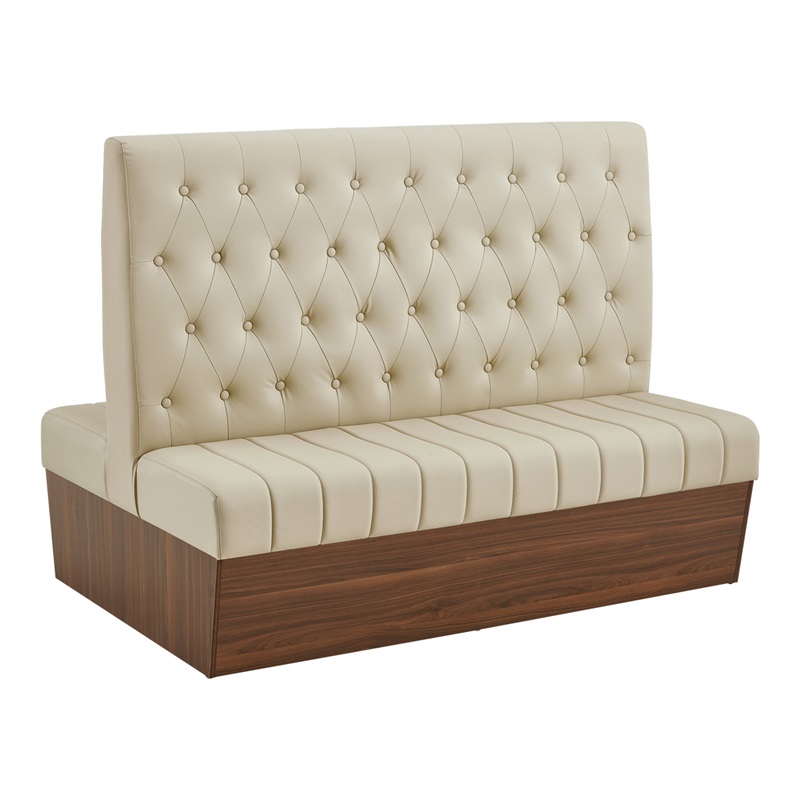 60"L Melamine Frame Double Booth in Cream, LBD-46-12-60-CRM