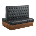 Melamine Frame Single Booth with Black Tufted Vinyl Seat & Back, 60" L - Image 3