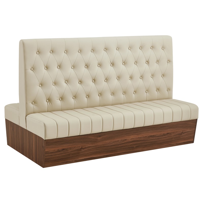 72"L Melamine Frame Double Booth in Cream, LBD-46-12-72-CRM
