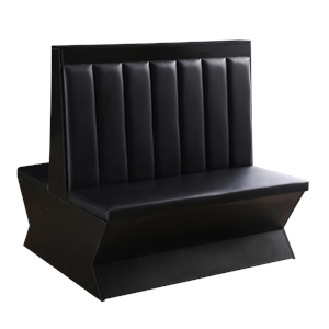 Melamine Double Booth w/ Padded Black Vinyl Seat & Back, LBD-46-15