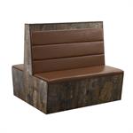 72"L x 46" H Melamine Single Booth with Brown Vinyl Seat and Horizontal Channel Back - Image 3