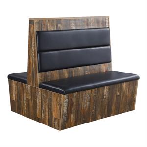Melamine Double Booth with 2-Channel Back & Padded Vinyl Seat