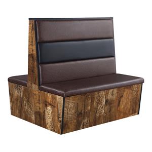 46"H Double Melamine Booth with 3-Channel Back, Vinyl Padded Seat & Back