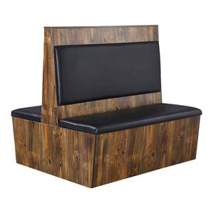 Melamine Country Style Double Booth with Plain Vinyl Back &Seat