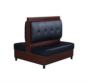 Double Booth in Melamine Frame with Black Vinyl Back&Seat, Iron Base, 47.2" x 43.3" x 46"