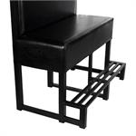 48"L x 52"H, Black Bar-Height Single Booth with Vinyl Padded Seat and Back & Metal Frame and Footrest - Image 3