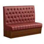 47"L x 46"H Single Booth with Melamine Frame, Button Tufted Vinyl Back, and Channel Tufted Seat in Burgundy - Image 5
