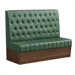 47"L x 46"H Double Booth with Melamine Frame, Button Tufted Vinyl Back, and Channel Tufted Seat in Green - Image 3