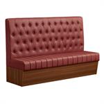 47"L x 46"H Single Booth with Melamine Frame, Button Tufted Vinyl Back, and Channel Tufted Seat in Burgundy - Image 6