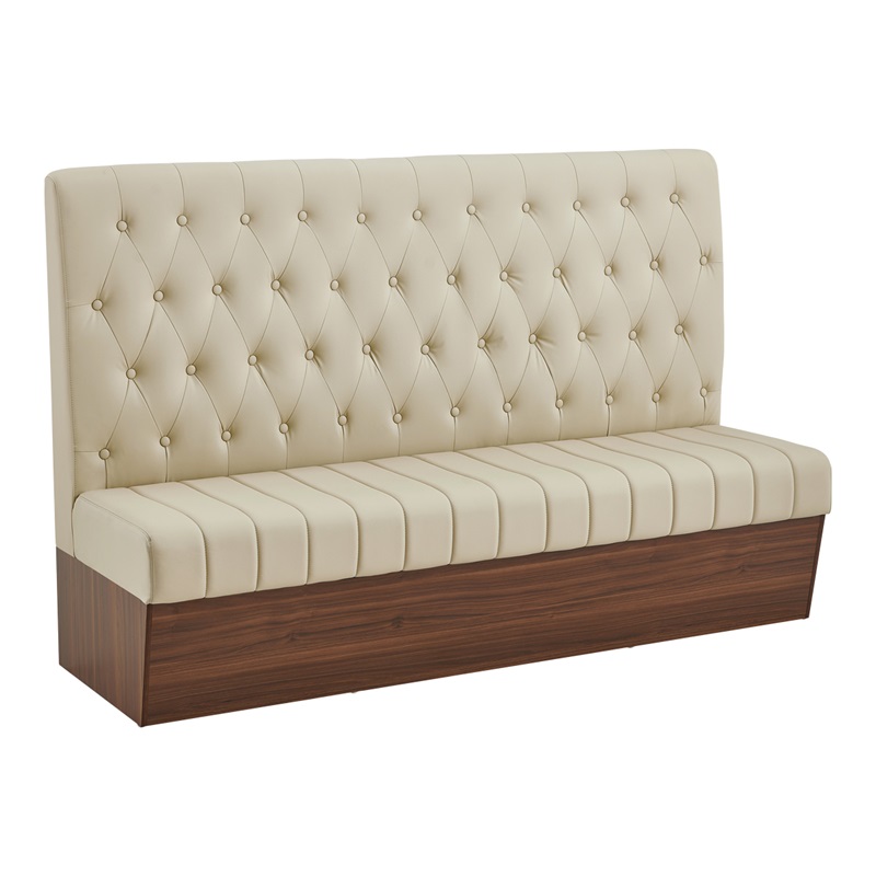 72"L Melamine Frame Single Booth in Cream, LBS-46-12-72-CRM