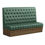 47"L x 46"H Double Booth with Melamine Frame, Button Tufted Vinyl Back, and Channel Tufted Seat in Green - Image 4