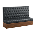 Melamine Frame Single Booth with Black Tufted Vinyl Seat & Back, 60" L - Image 4