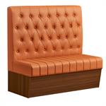 47"L x 46"H Single Booth with Melamine Frame, Button Tufted Vinyl Back, and Channel Tufted Seat in Burgundy - Image 7