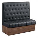 Melamine Frame Single Booth with Black Tufted Vinyl Seat & Back, 60" L - Image 2