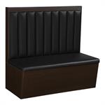 9 Channel Back Melamine Double Booth with Black Vinyl Back & Seat - Image 2