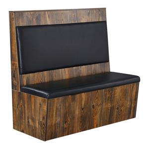 Melamine Country Style Single Booth with Plain Vinyl Back &Seat