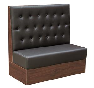 Single Booth in Melamine Frame with Black Tufted Vinyl Back, 47.2 x 23.6 x 46