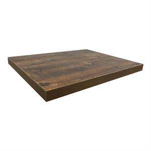 Melamine Table Top with Rustic Brown Woodgrain Pattern,  2-Inch Thick for Indoor Use