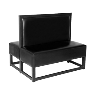 42"H Plain Back Double Metal Booth, Vinyl Padded Seat & Back