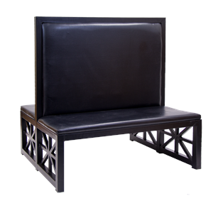 48"H, Metal Frame Plain Back Upholstered Double Booth